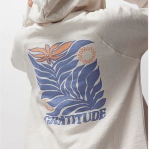 Spiritual Gangster Gratitude Slub Terry Raglan Sweatshirt - small new with tags